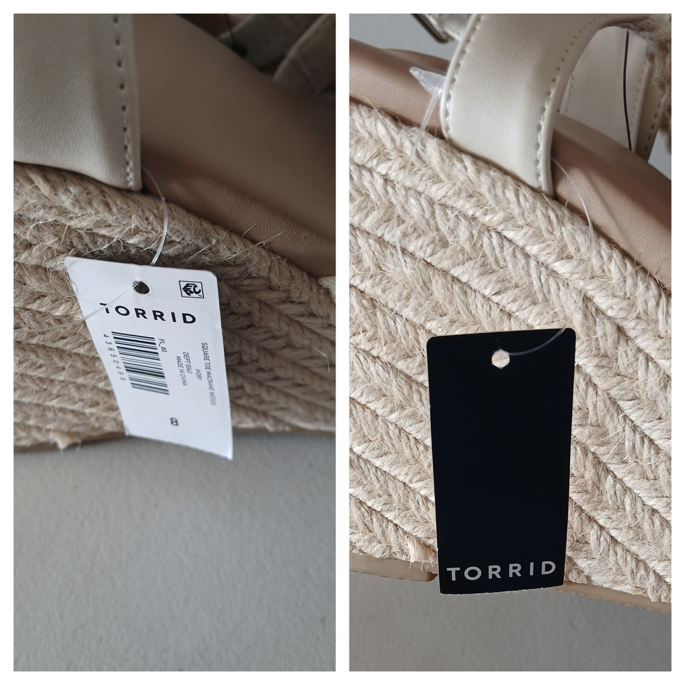 Torrid Cream Braided Espadrille Wedge Sandals - Picture 7 of 8